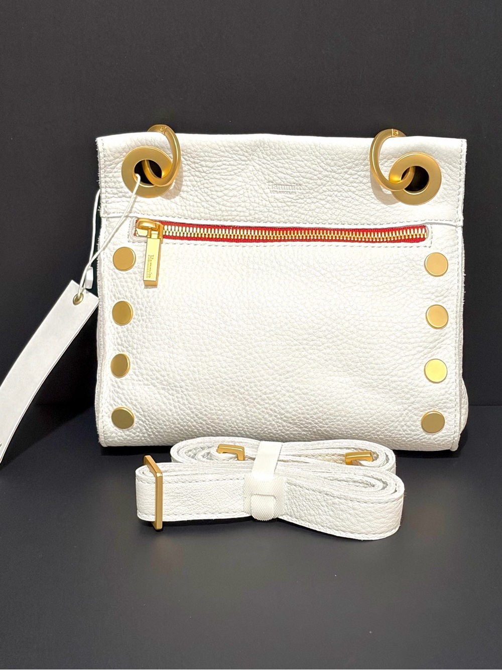 Hammitt Tony Small Leather Crossbody Bag in Ceramic White/Brushed Gold Hardware - Picture 5 of 12